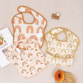 3pcs/Set Waterproof Baby Bib Adjustable Hook&Loop Sleeveless Feeding Smock Bib for Kids 0~1 Years.