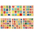 Colorful Alphabet Number Wooden Puzzles Toy for Kids Montessori Early Educational Baby Toys Intelligent Matching Game Child Gift. 