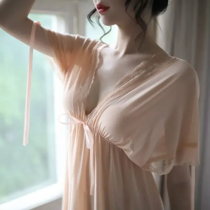 Nightgowns%20Women's%20Silk%20Lace%20Clothes%20for%20Sleepwear%20Pajamas%20Nightwear%20Hot%20Romantic%20New%20Woman%20Summer%20Sleep%20Offer%20Top%20Dress%20-%20Image%204