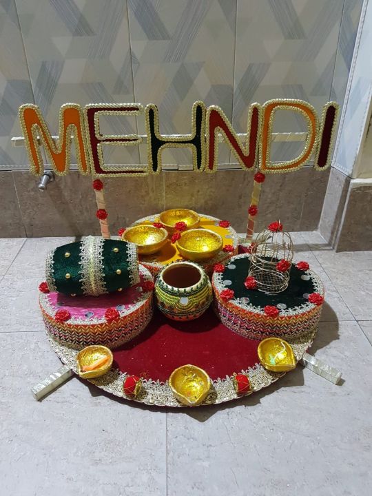Mehndi Rasam Thaal Big Size, Premium Quality, Wedding Decorations