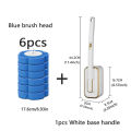 1 Set of Wall-Mounted Long-Handle Disposable Toilet Brush Set, with Built-In Antibacterial Cleaning Liquid and Replacement Brush Heads, for Clean and Hygienic Cleaning Without Dead Corners.