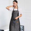 Denim Apron Salon Working Clothes Barber Cloth Kitchen Cooking Grill Restaurant Bar Shop Cafes Baking Beauty Nails Uniform.