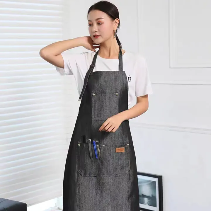 Denim%20Apron%20Salon%20Working%20Clothes%20Barber%20Cloth%20Kitchen%20Cooking%20Grill%20Restaurant%20Bar%20Shop%20Cafes%20Baking%20Beauty%20Nails%20Uniform%20-%20Image%204
