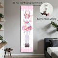 Super Sonico Maid Outfit Vertical Tapestry, Pink Polka Dot Wall Scroll, Kawaii Anime Long Hanging Decor for Bedroom, Otaku Room,.