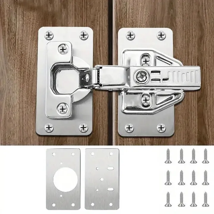 2/4/10%20Pieces%20Cabinet%20Hinge%20Repair%20Plate%20Kit%20for%20Home%20Kitchen%20Cabinets%20and%20Furniture%20with%20Holes,%20Stainless%20Steel%20Door%20Hinge%20Mounting%20Plate%20-%20Image%203