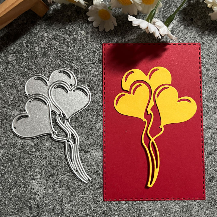 Metal Die Cuts Love Heart Balloon Cutting Dies Stencil DIY Cutting ...