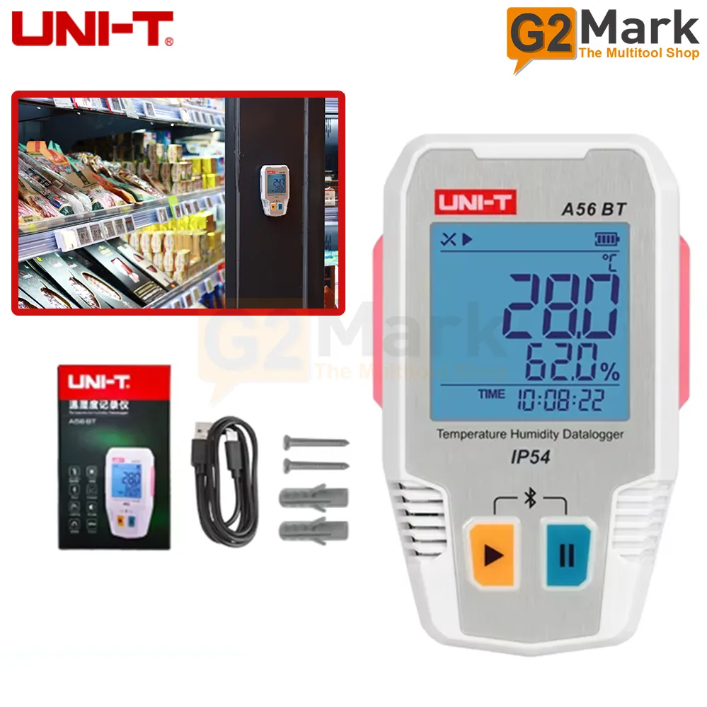UNI-T A56 BT Bluetooth Temperature & Humidity Datalogger with LCD ...