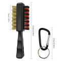 Golf Brush Golf Club Head Cleaning Brush Double Side Brass Nylon Golf Groove Cleaner with Keychain Drop Ship.