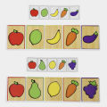 Wooden Montessori Early Education Fruit Vegetable Pairing Puzzle Kids Color Recognition Game Educational Toys For Children. 