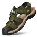 Summer Men Sandals Genuine Leather Mens Casual Shoes Outdoor Men Leather Sandals for Men Beach Shoes Roman Shoes Plus Size 38-48. 