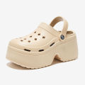 9CM Thick Women's Sandals 2024 New Summer Slippers High Heel Soft Sole Beach Garden Shoes Outdoor Waterproof Women's Hole Shoes.