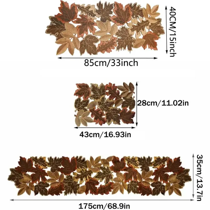 1pc%20Autumn%20Maple%20Leaf%20Embroidered%20Table%20Runner,%20Flocked%20Brown%20Maple%20Design,%20Rustic%20Farmhouse%20Thanksgiving%20Harves%20-%20Image%204