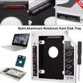 Second HDD Caddy 9.5mm SATA 3.0 for 2.5" SSD Case Hard Disk Enclosure with LED Indicator for Notebook ODD DVD-ROM, Universal 9.5mm SATA 2nd SSD HDD Hard Drive Caddy Fits In The Place Of CD/DVD-ROM Optical Drive. 