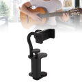 Guitar Phone Holder Adjustable Clamp Mount Smartphone Stand for 6-10.5cm Thick Bass Guitars Ukuleles Black Guitar Phone Holder. 