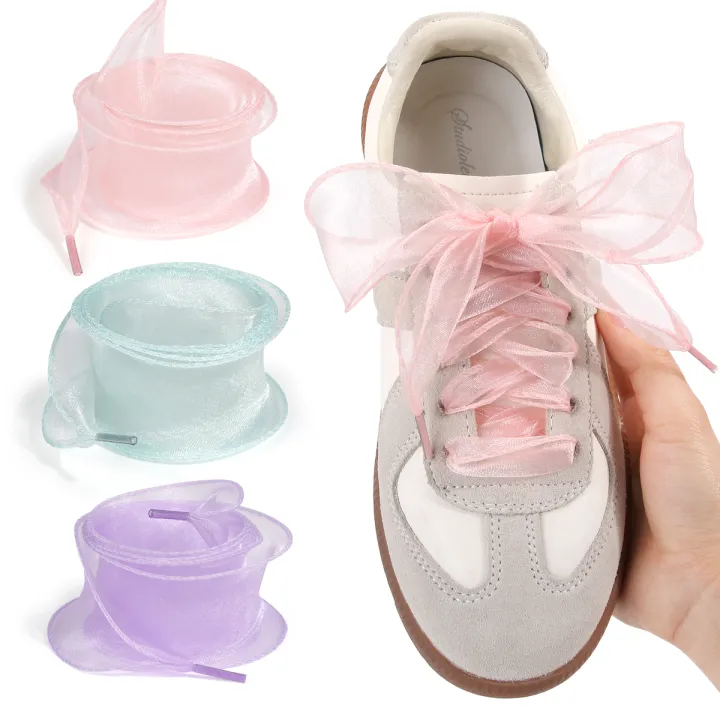 4cm%20Wide%20Fishtail%20Organza%20Shoelaces%20Wave%20Chiffen%20Yarn%20Bow%20Laces%20Beauty%20White%20Casual%20Sneaker%20DE%20Training%20Shoes%20Laces%EF%BC%881pairs%EF%BC%89%20-%20Image%206