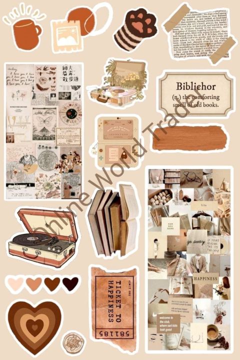 Brown Aesthetic Journaling Sticker | Free Gift Inside | Unsticky
