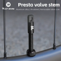 WEST BIKING 2PCS Bicycle Tubeless Tire Presta Valve MTB Road Bike Aluminum Alloy 40mm to 85mm Stems with Valve Core Removal Tool. 