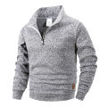 Spring Autumn Men's Standing Collar Half Zipper Sportswear Long Sleeve Sweatshirts Men Casual Knitted Pullovers Daily Coats.