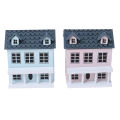 1:12 Dollhouse Miniature Wooden Little House Model Lovely Villa Doll House Decor. 