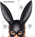 Black White Rabbit Bunny Mask Bunny Half Long Ears Masquerade Mask for Halloween Birthday Party Easter Costume Accessory. 