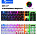 KEBIDUMEI USB Wired Keyboard RGB Backlit Gaming Keyboard 104 Keys Standard Keyboard Membrane Keyboard For PC Laptop Windows IOS. 