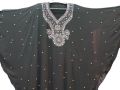 HIGH QUALITY BUTTERFLY STYLE ABAYA BURQA FOR MUSLIM GIRLS PAKISTANI WOMEN BLACK AND WHITE BEADS WORK PEARL WORK ON NECK. 