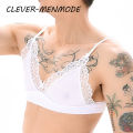 Men's Bras  Underwear Lace See-Through Men's Safety Belts Body Sissy Clothing Gay Exposure Bikini Lingerie. 