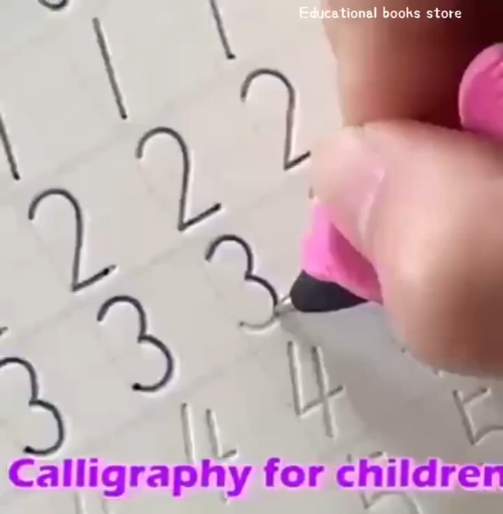 Sank Magic Practice Copybook (4 Books + Magic Pen & 10 Ink Refills) Sank Magic Book for Montessori Children Tracing Handwriting First Preschool Baby Learning Books for Kids