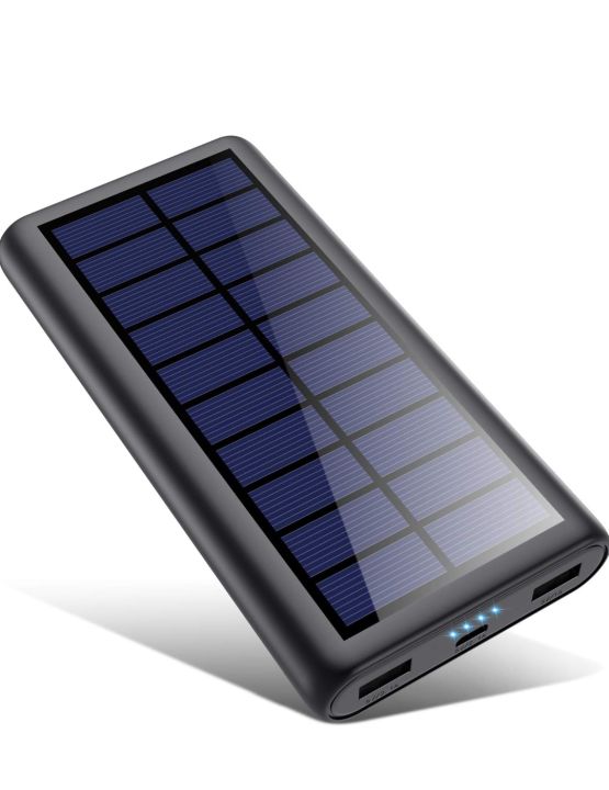 Solar Power Bank 26800mAh, HETP, New Version Solar Charger Portable Charger 2 Outputs Huge Capacity External Backup Battery Pack