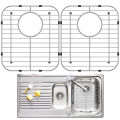 2Pcs Kitchen Sink Grid Stainless Steel Sink Protectors Double Bowl Sink Bottom Grid with R50 Corner Large Sink Protectors Grid. 