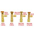Air Conditioning Refrigerant Safety Valve R410A R22 1/4" 5/16" Refrigeration Charging Safety Liquid Adapter Hand Tool Parts. 
