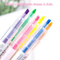 6 pcs/3 PCs set highlighter pen with 2 heads highlighter pen student use double heads highlighter pen 6/3 colors marker pen. 