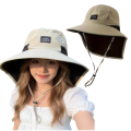Unisex Wide Brim Hats Quick-drying Caps Bucket Mesh Breathable Sun Hat with Neck Flap for Fishing, Traveling O.