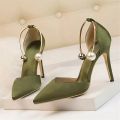 Women Elegant Floral Embroidered High Heel Pumps | Pointed Toe Slingback Shoes | Wedding & Party Wear ✨. 
