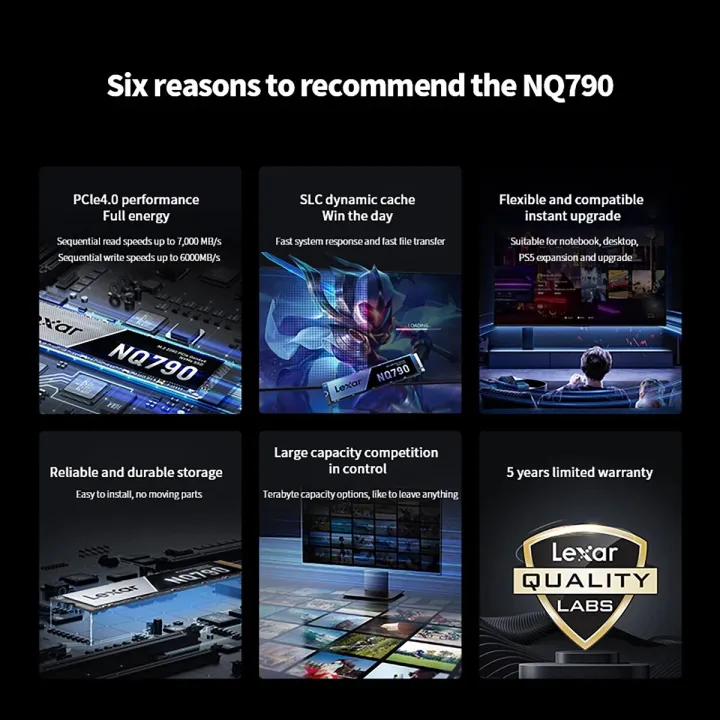 Lexar%20Solid%20State%20Drives%20NQ790%20M.2%20Interface%20SSD%20NVMe%20Protocol%20PCIe4.0x4%202TB%201TB%20Gaming%20Entertainment%20for%20PC/Laptop/PS5%20-%20Image%202