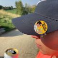 Funny Golf Ball Marker Magnetic Hat Clip with Putter for Dough Design Durable Iron Yellow & White Perfect for Golf Courses. 