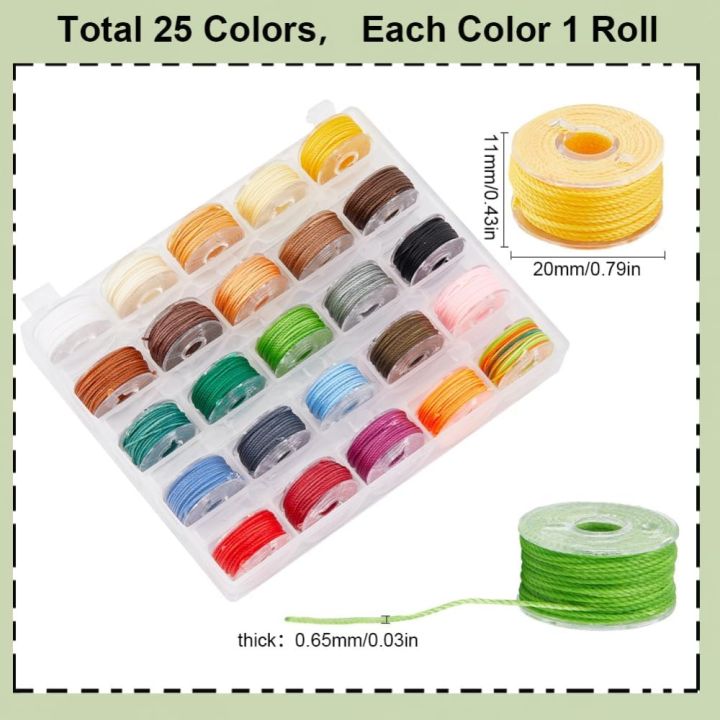 1%20Box%2025%20Colors%200.65mm%20Wax%20Thread%20Set%20Waxed%20Polyester%20Cord%20Thread%20String%20Micro%20Macrame%20Strings%20Kumihimo%20Leather%20Friendship%20-%20Image%202
