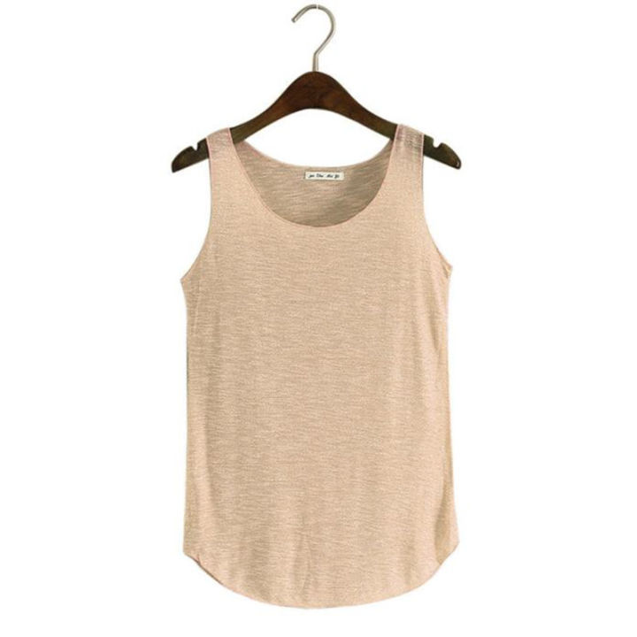 Solid%20Color%20Casual%20Running%20Tee%20For%20Women%20U-Neck%20Beach%20Vest%20Summer%20Loose%20Bamboo%20Cotton%20Blend%20Tops%20Sports%20T-Shirt%20Tank%20Tops%20-%20Image%202