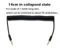 Rallonge Jack 3.5mm 4 3 Pole TRRS to TRRS Male to Female Headphone Stereo Audio AUX Spring Coiled Spiral Cable.