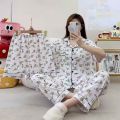 Printed Sanrio Hello Kitty Summer Cute 3 Pcs Pajamas Set For Women. 