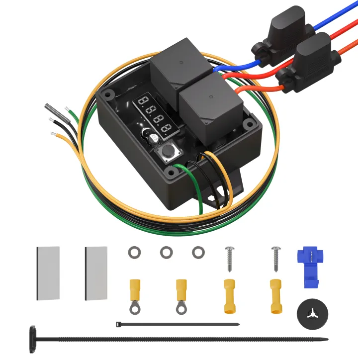 Digital Radiator Fan Controller #0444 Dual Electric Thermatic Fan 12V ...