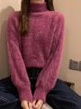 2026 Winter Imitate Mink Wool Hot Fleecing Female Turtleneck Elastic Casual Sweater Women Knitted Tops Pullovers Soft Warm.