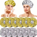2pcs/5pcs Tin Foil Heated Shower Cap For Deep Conditioning, Reusable Heating Cap For Salon And Home Use. 