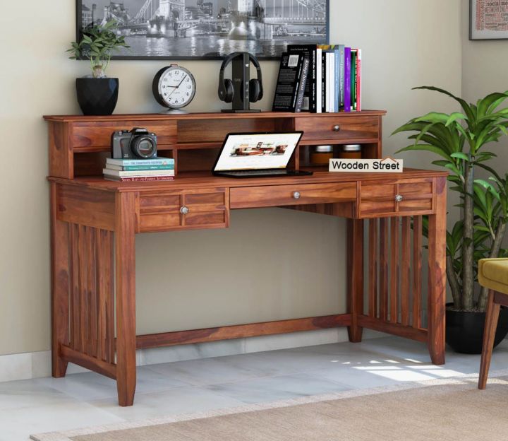 Wallace Computer Table With Drawers (Honey Finish)