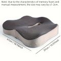 1pc Memory Foam Seat Cushion - 3D Ergonomic Support| Light Green & Grey, Washable Polyester, Car/Office Essentials Home Decor.