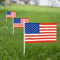50pc USA Stick Flag, American US 14x21cm HandHeld Mini Flag ensign 30cm Pole United States Hand Held Stick Flags banner In Stock. 