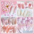 1Box 3D Bowknot Flower Nail Art Decorations with Steel Beads& Imitation Pearls Ribbon Nail Charms Y2K Bow Manicure Accessories *. 