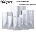 100pcs Self-Sealing Hot Seal Flat Pure Aluminium Foil Moisture-proof Sealing Bag Tea Coffee Bean Candy Home Packing Bag. 