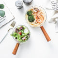 400ml/600ml Glass Milk Pot With Wooden Handle Transparent Cooking Heating Milk Soup Noodle Household Kitchen Cookware Clay Stock. 