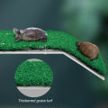 Turtle Basking Platform Turtle Habitat Simulation Lawn Ramp Turtle Dock Floating Island for Reptile Terrarium Aquarium Accessory.